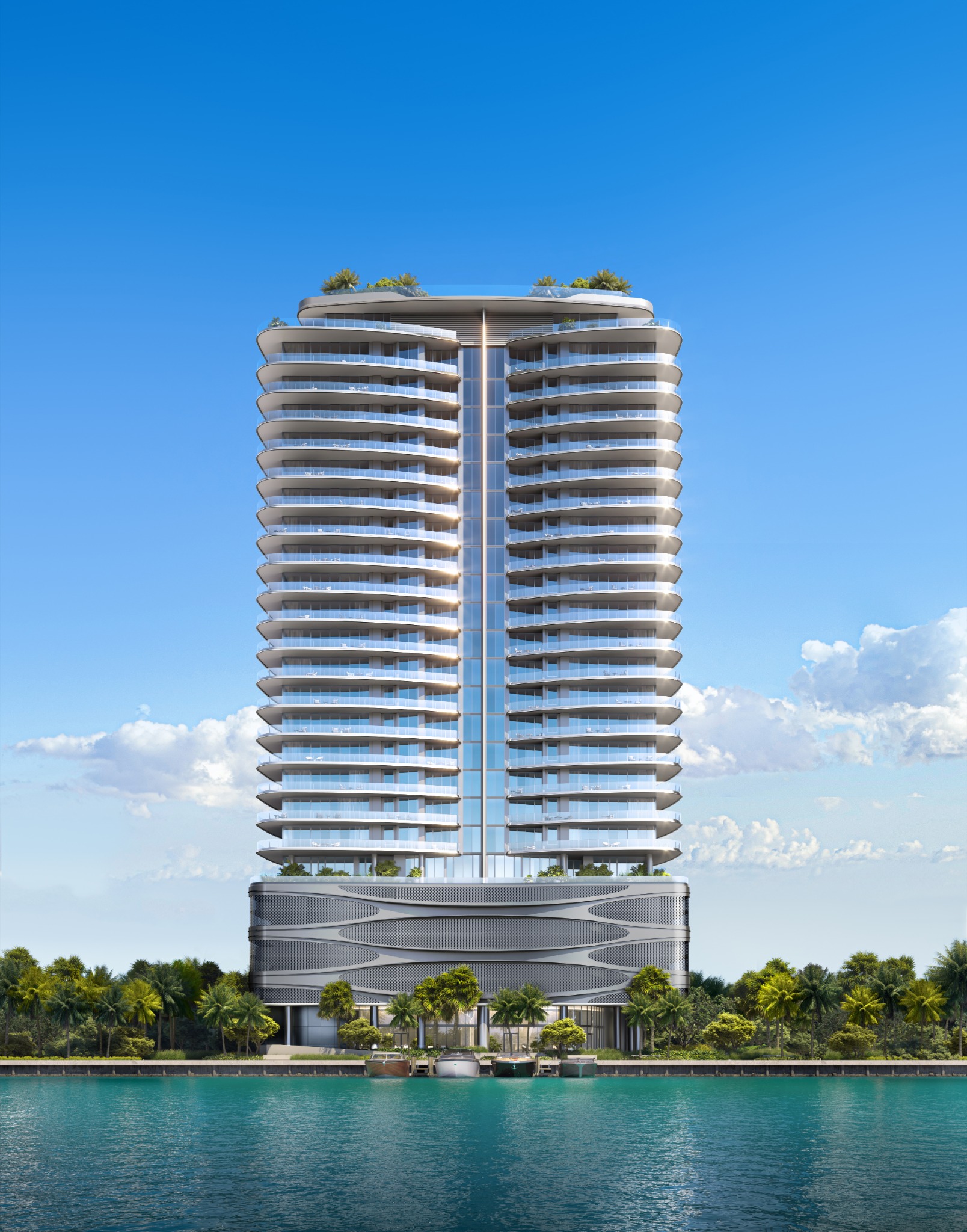 Residencia contemporánea frente al agua